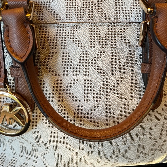 Michael Kors Brown and Beige Ciara Satchel Bag - Picture 4 of 5